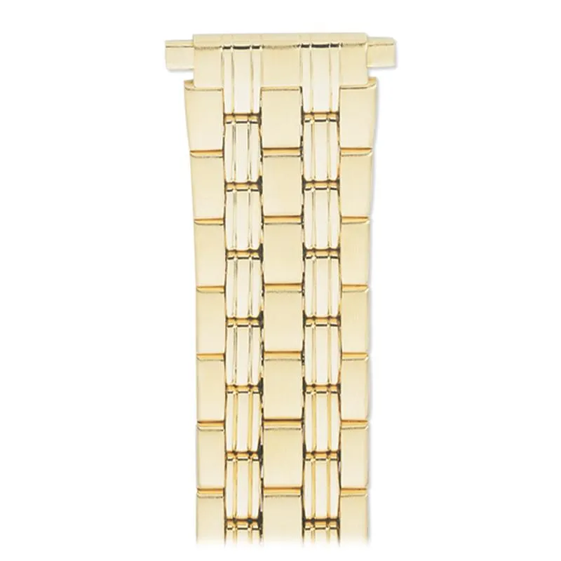 Men's 18-22MM Wrapped Link Straight Adjustable End Band with Removable Links for Sizing in Silver, Gold and Dual Tone