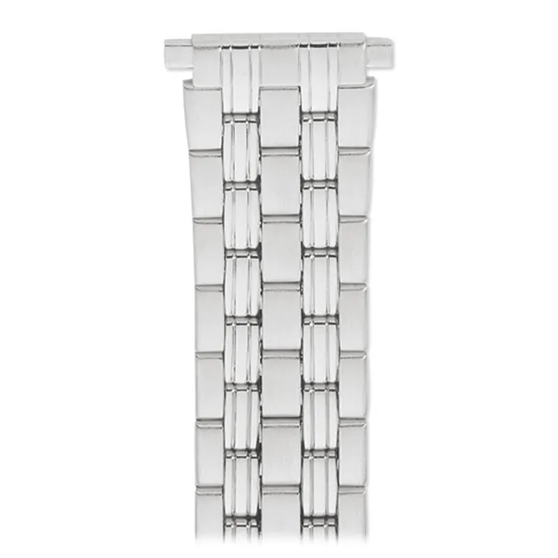 Men's 18-22MM Wrapped Link Straight Adjustable End Band with Removable Links for Sizing in Silver, Gold and Dual Tone