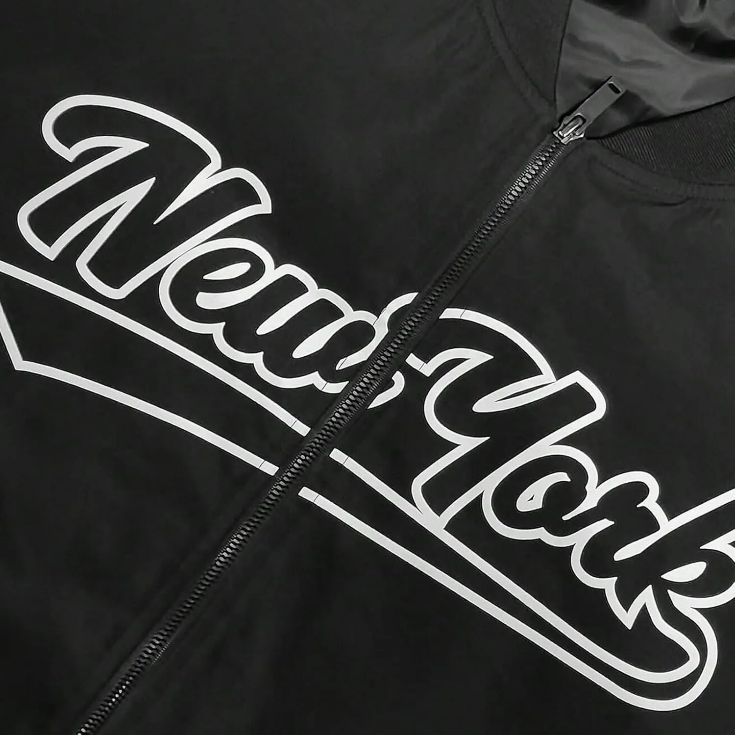 Men's Letter Printed Zipper Baseball Collar Bomber Jacket
