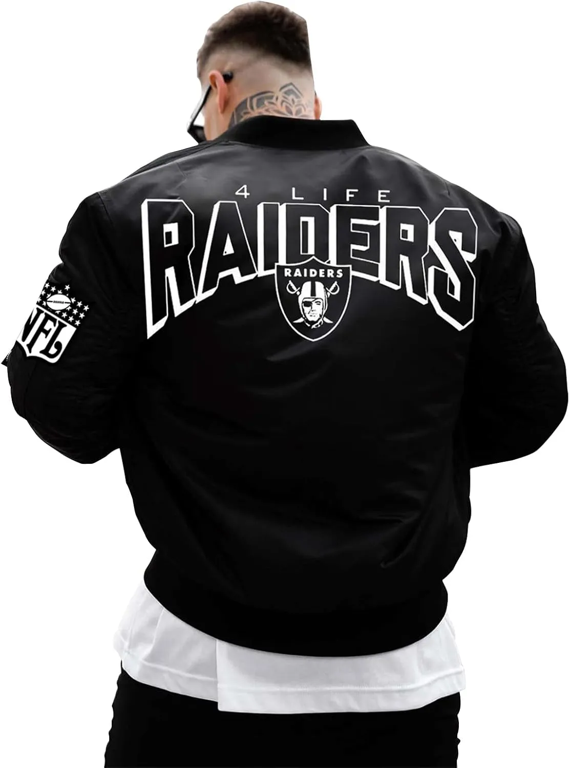 Men's Letter Printed Zipper Baseball Collar Bomber Jacket