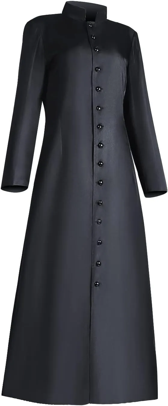 MYAYD Women's Cassock Robe Church Robe Choir Minister Clergy Pulpit Liturgical Black White