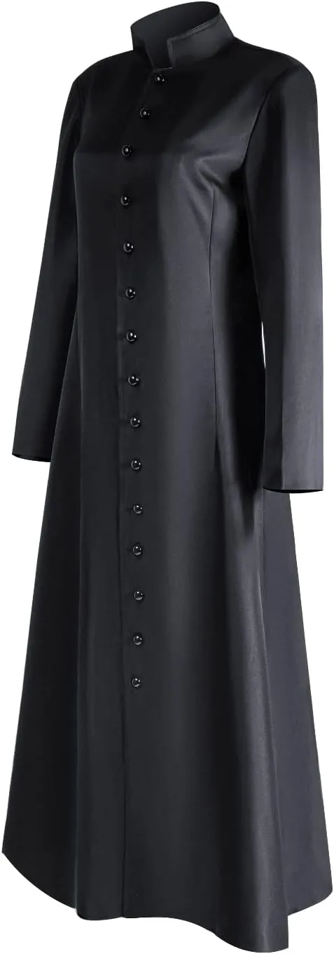MYAYD Women's Cassock Robe Church Robe Choir Minister Clergy Pulpit Liturgical Black White