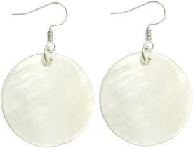 Natural White Sea Shell Silver Drop Dangle Earrings Women Gift Beach Jewelry