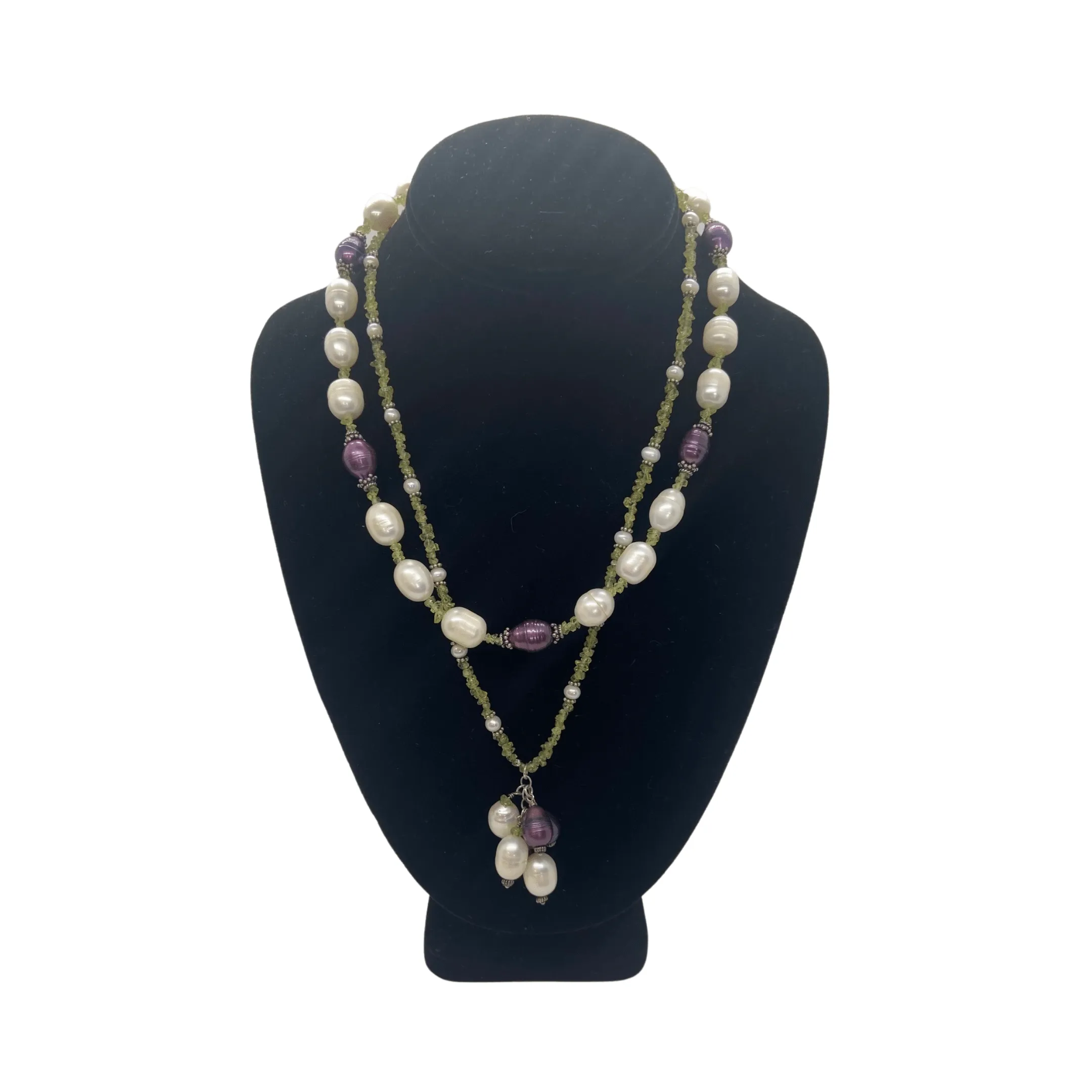 NECKLACE Double Strand Crystal Beads & Pearls