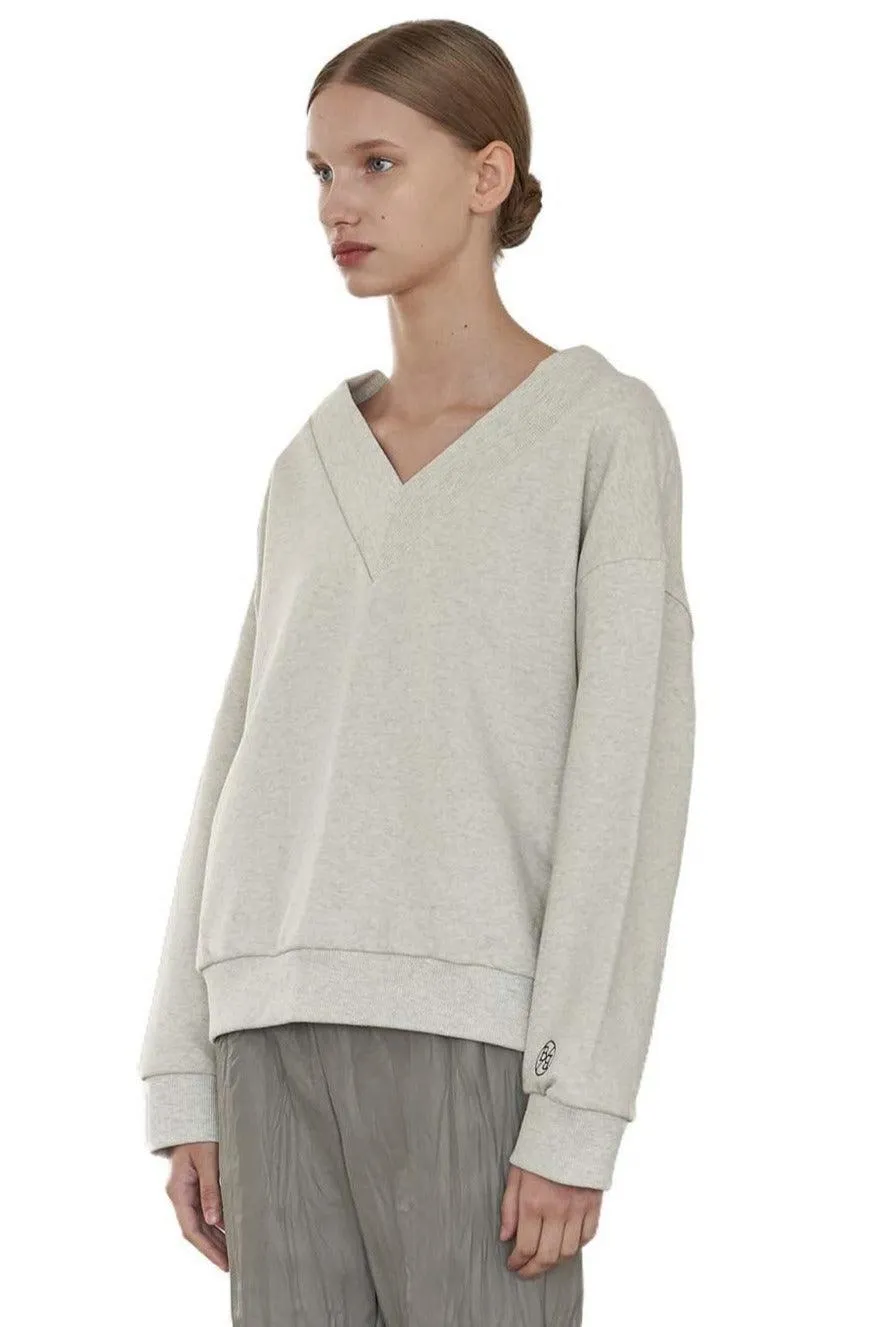 Oatmeal V-Neck Sweater
