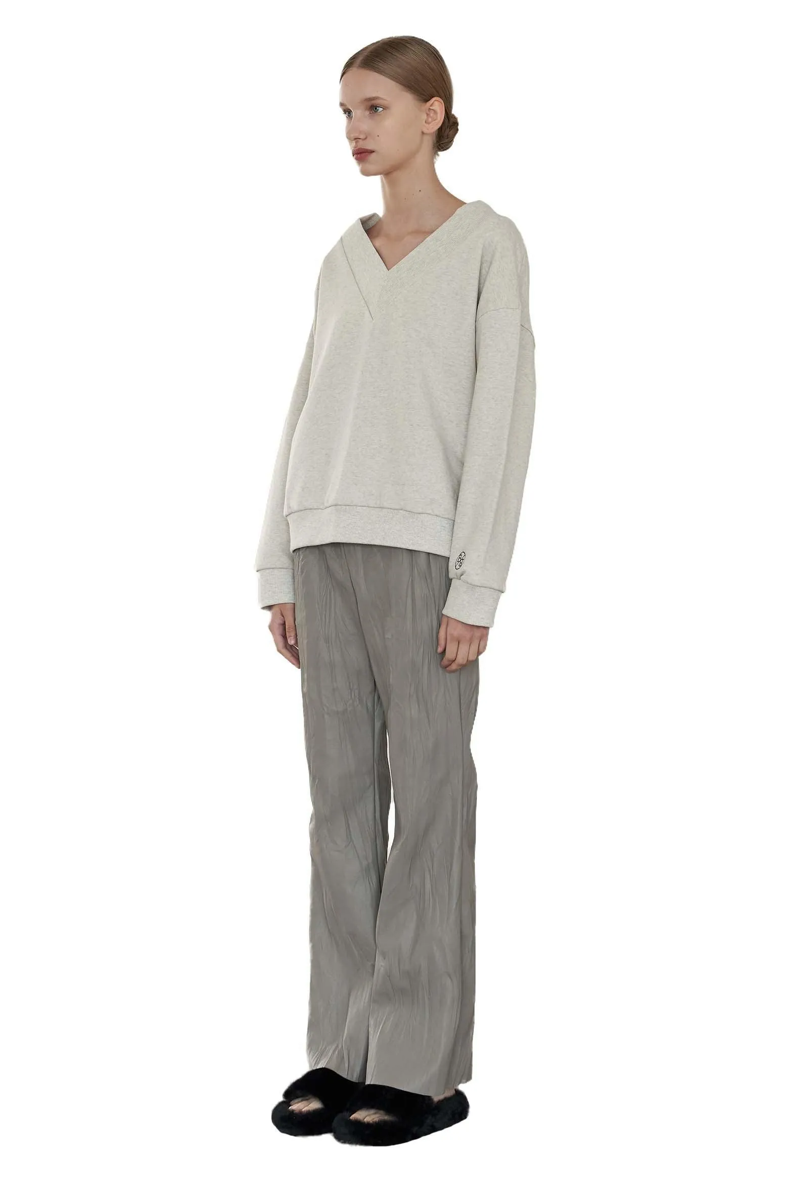 Oatmeal V-Neck Sweater