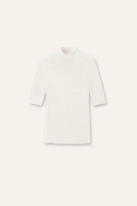 OLIVIA seamless mid-sleeves top (White)