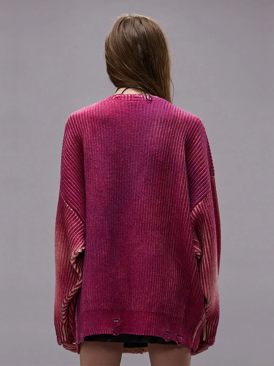 Oversized Cardigan in Raspberry Print