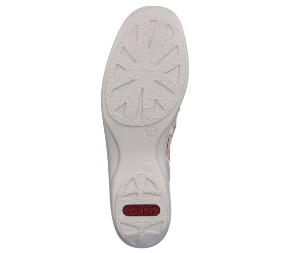 Pantofi casual, dama, RIEKER, ANTISTRESS, 413V8-60 crem, piele naturala