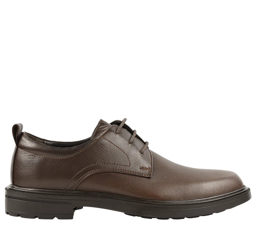 Elegant Mens Shoes OTTER TUR-06 Brown Natural Leather