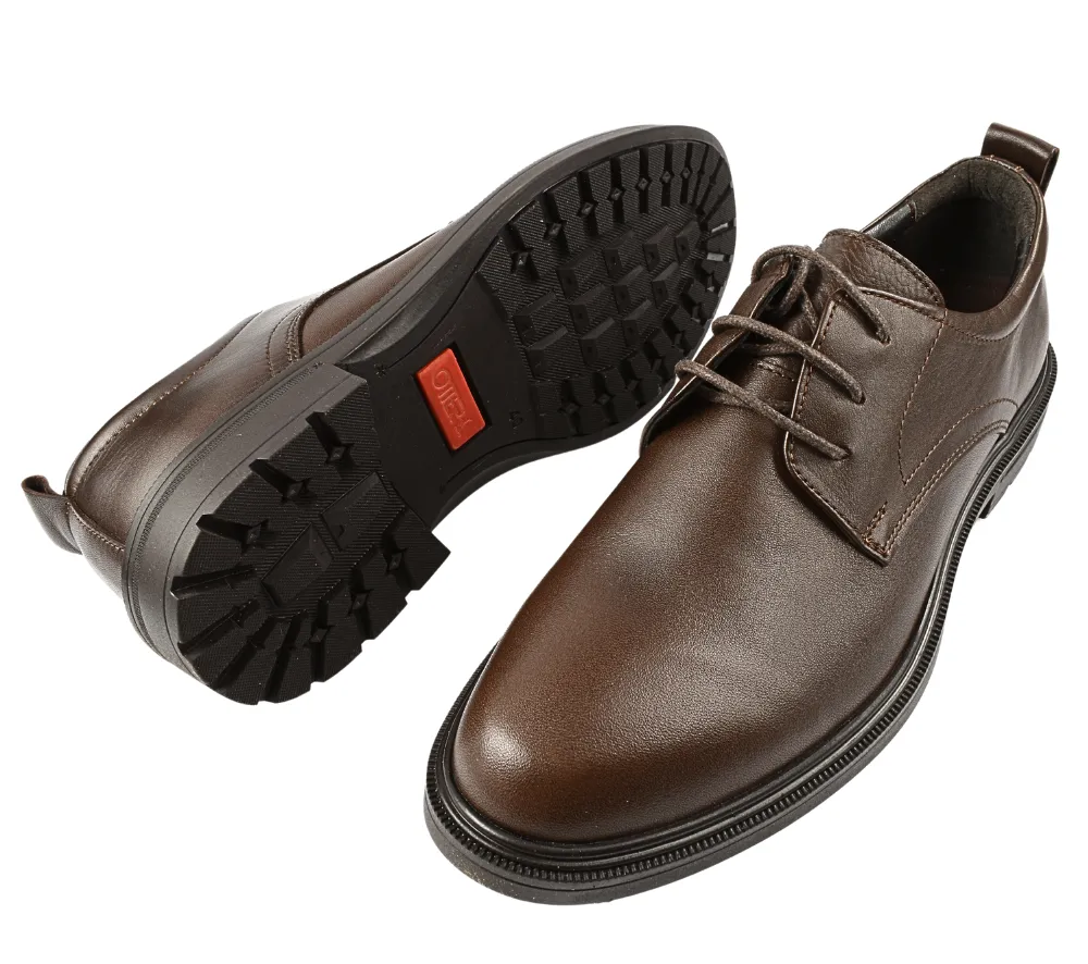 Elegant Mens Shoes OTTER TUR-06 Brown Natural Leather