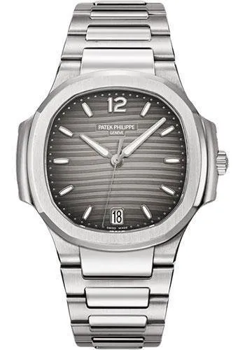 Luxurious Patek Philippe Ladies Nautilus 35.2mm Watch with Elegant Grey Dial - Model 7118/1A