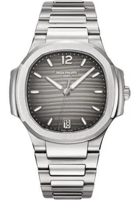Luxurious Patek Philippe Ladies Nautilus 35.2mm Watch with Elegant Grey Dial - Model 7118/1A