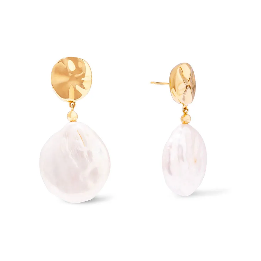 Pearl Baroque 14K Gold Vermeil Stud Earrings