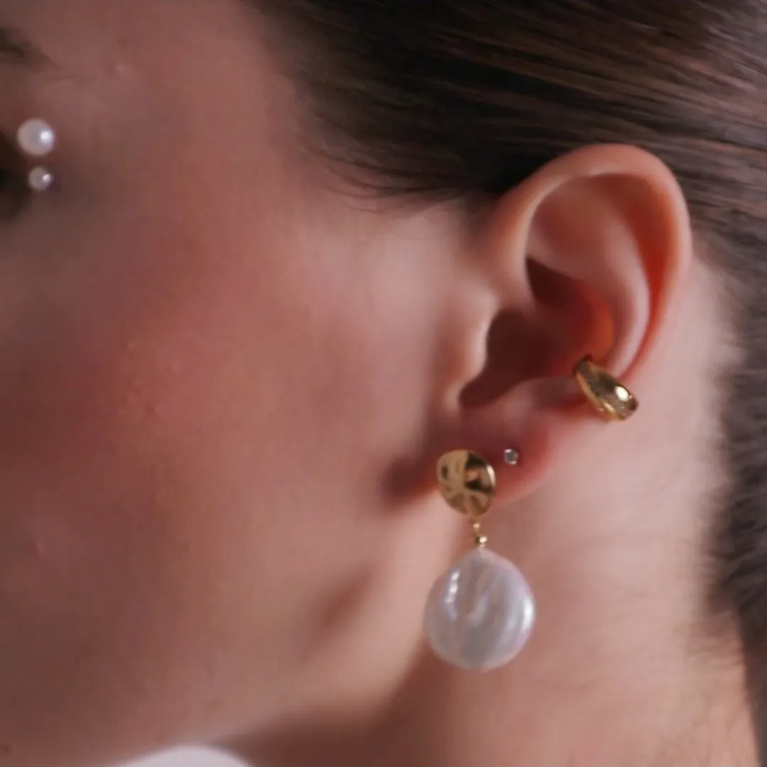 Pearl Baroque 14K Gold Vermeil Stud Earrings