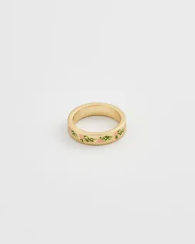 Pink Floral Hoop Ring