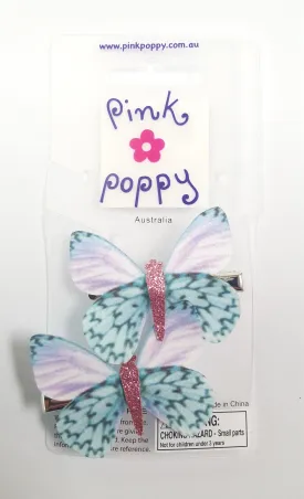 Pink Poppy Fluttering Butterfly HaiRClip Assorted Styles