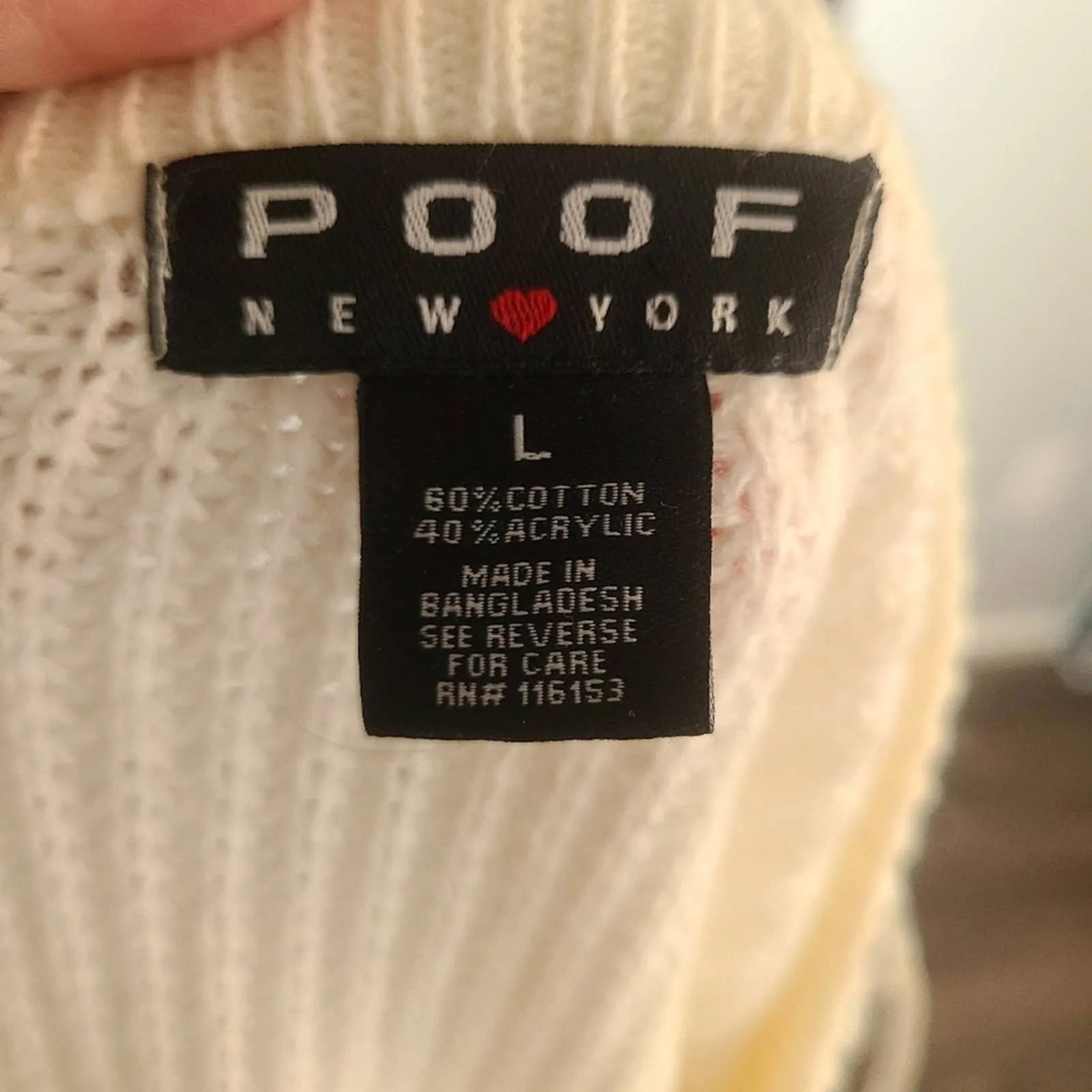 Poof Ribbed Knit Side Weave Sweater