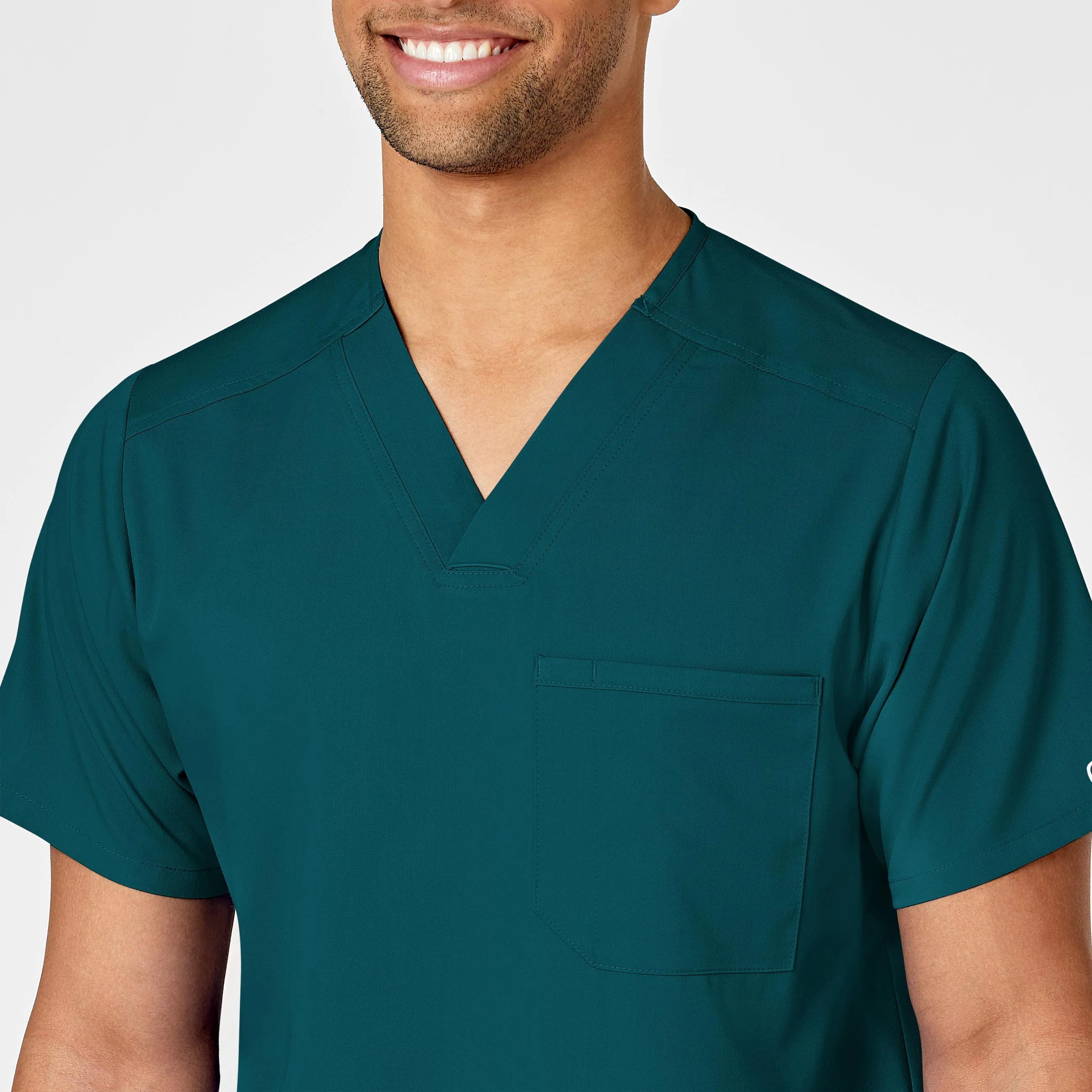 PRO Men's Multi-Pocket V-Neck Scrub Top - Caribbean
