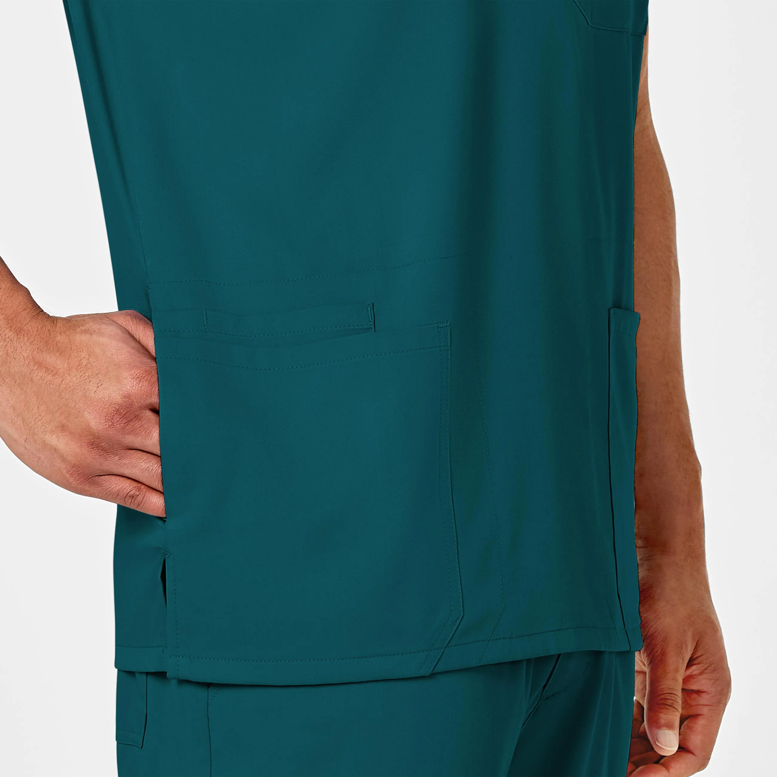 PRO Men's Multi-Pocket V-Neck Scrub Top - Caribbean
