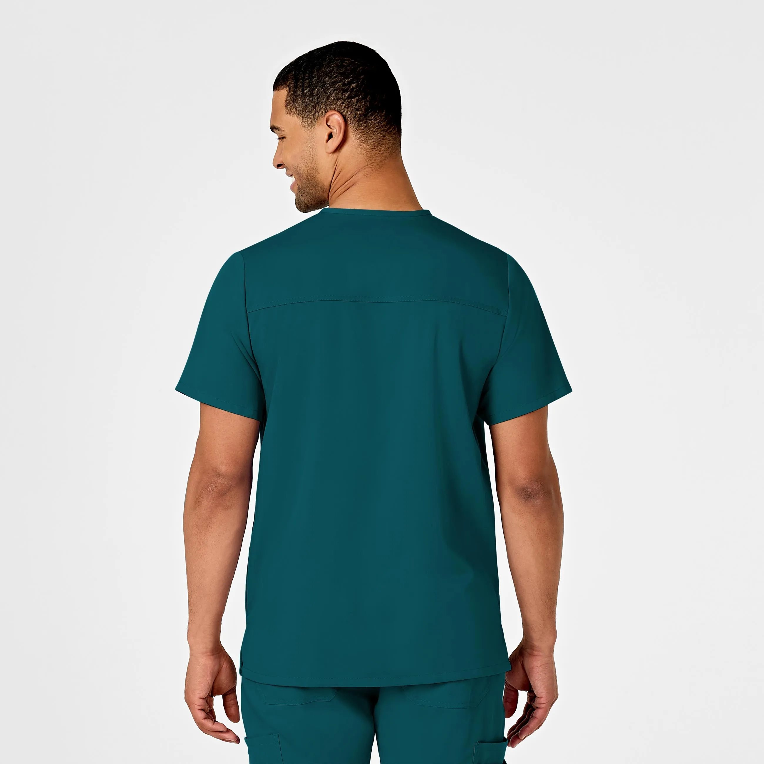 PRO Men's Multi-Pocket V-Neck Scrub Top - Caribbean