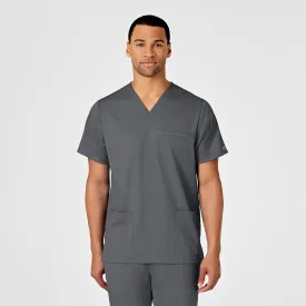 PRO Men's Multi-Pocket V-Neck Scrub Top - Pewter