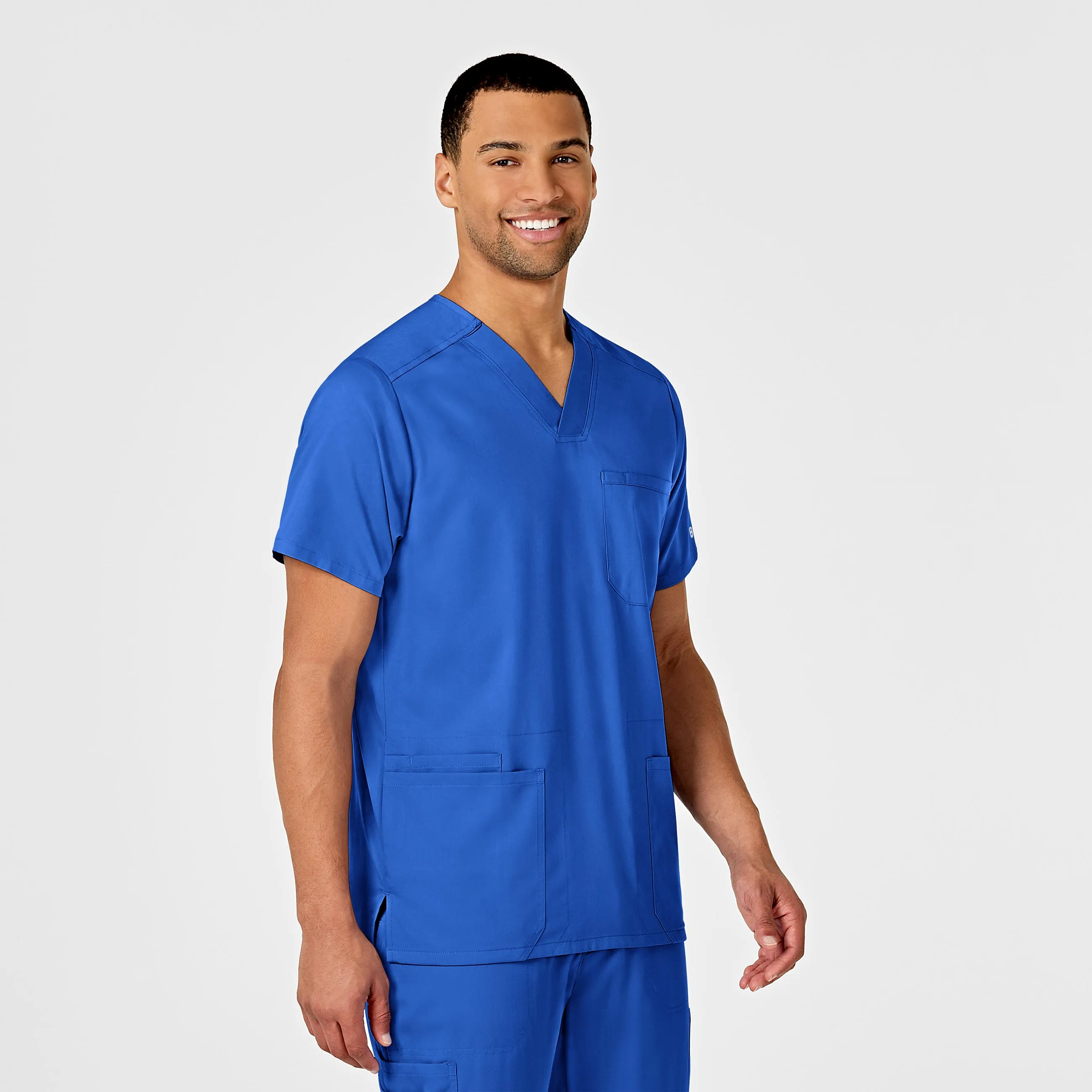 PRO Men's Multi-Pocket V-Neck Scrub Top - Royal