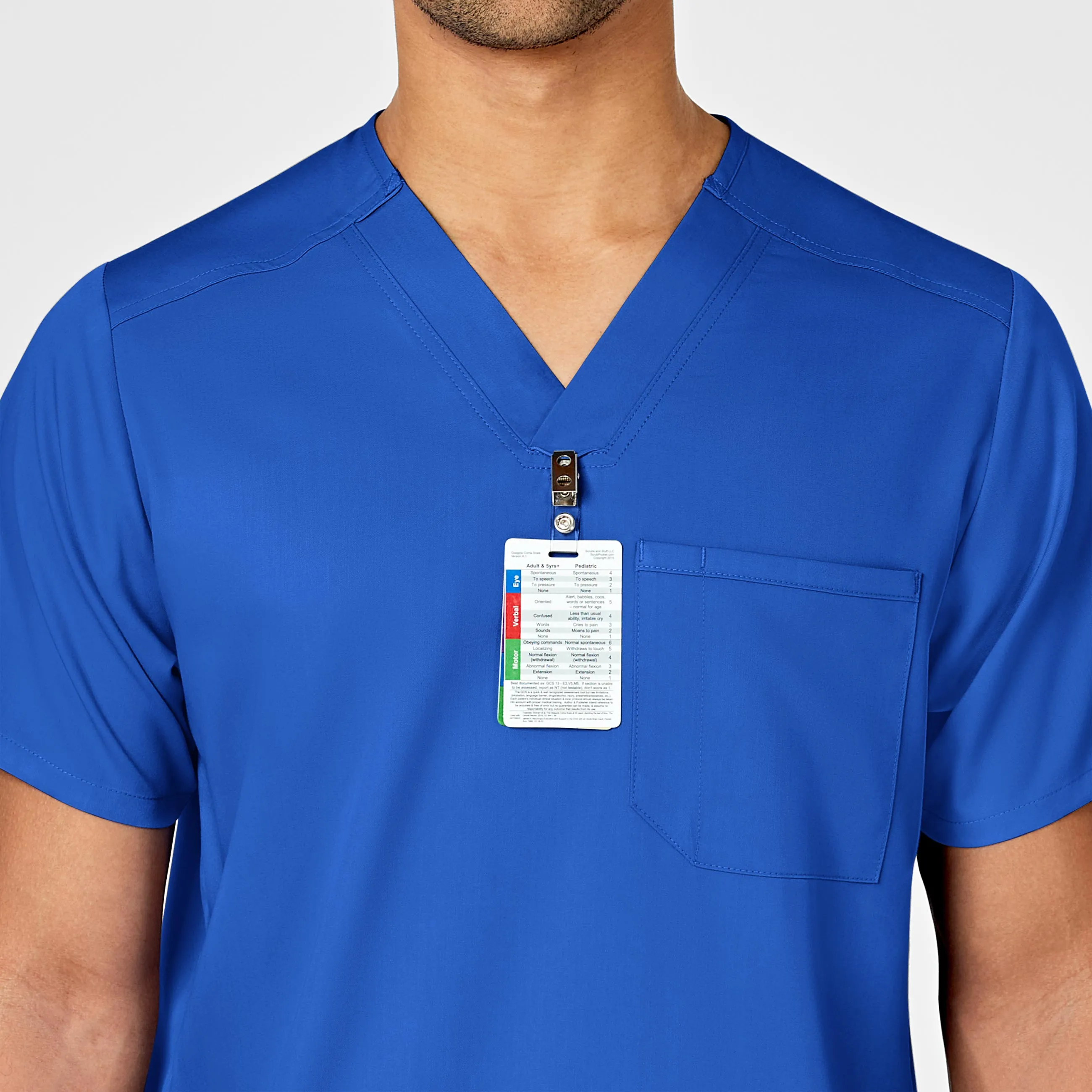 PRO Men's Multi-Pocket V-Neck Scrub Top - Royal