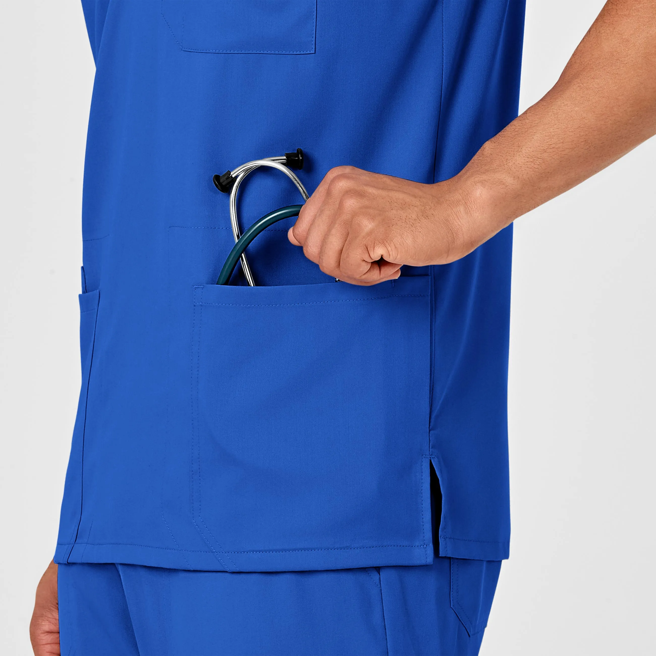 PRO Men's Multi-Pocket V-Neck Scrub Top - Royal