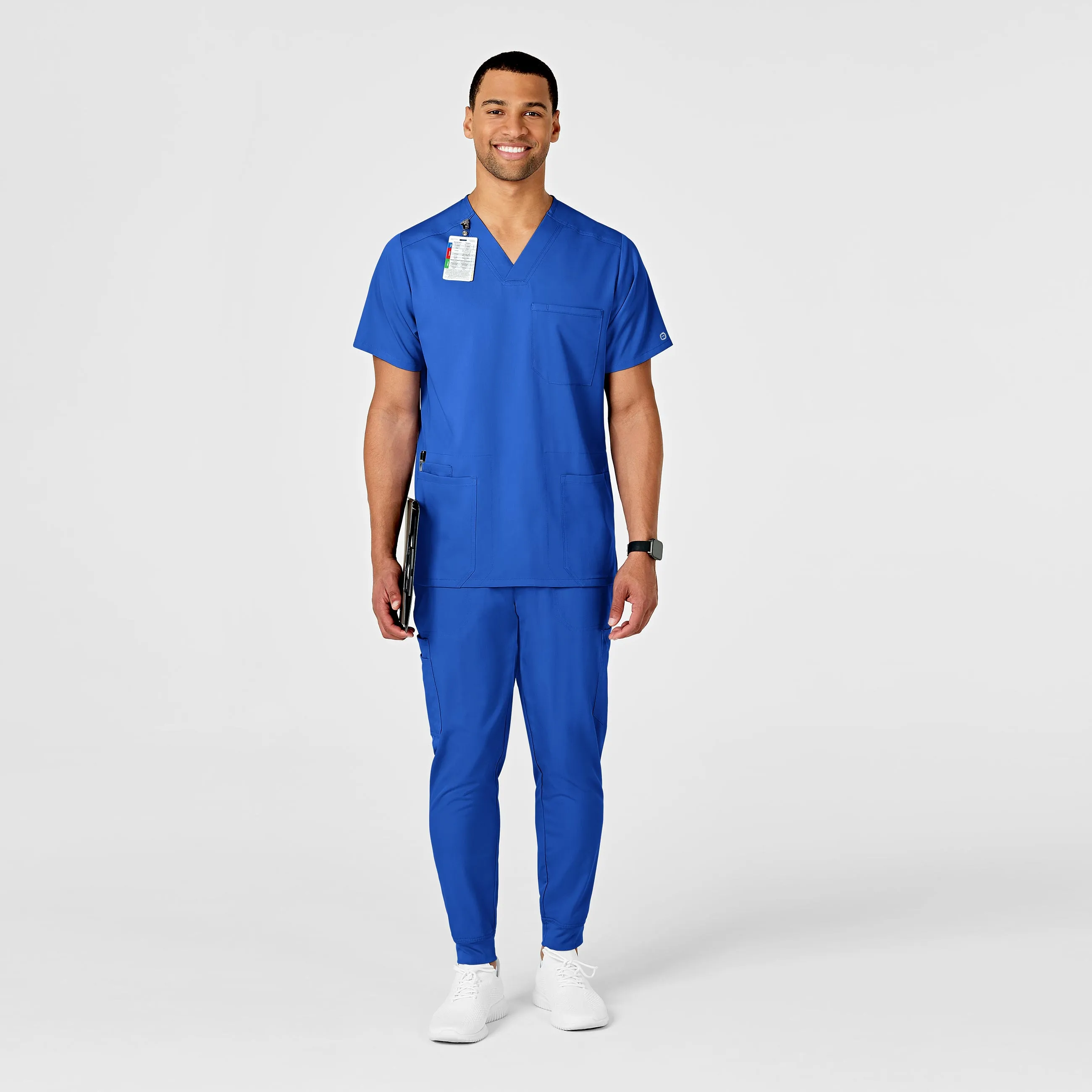 PRO Men's Multi-Pocket V-Neck Scrub Top - Royal