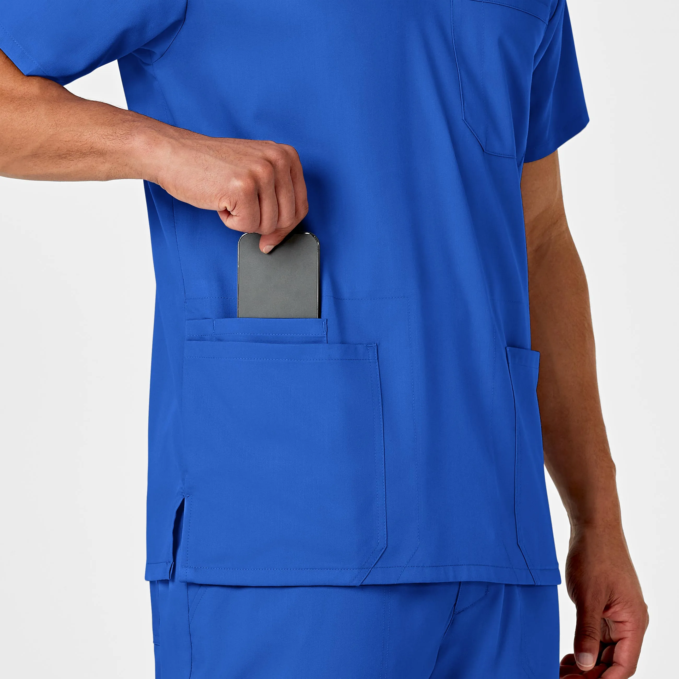 PRO Men's Multi-Pocket V-Neck Scrub Top - Royal