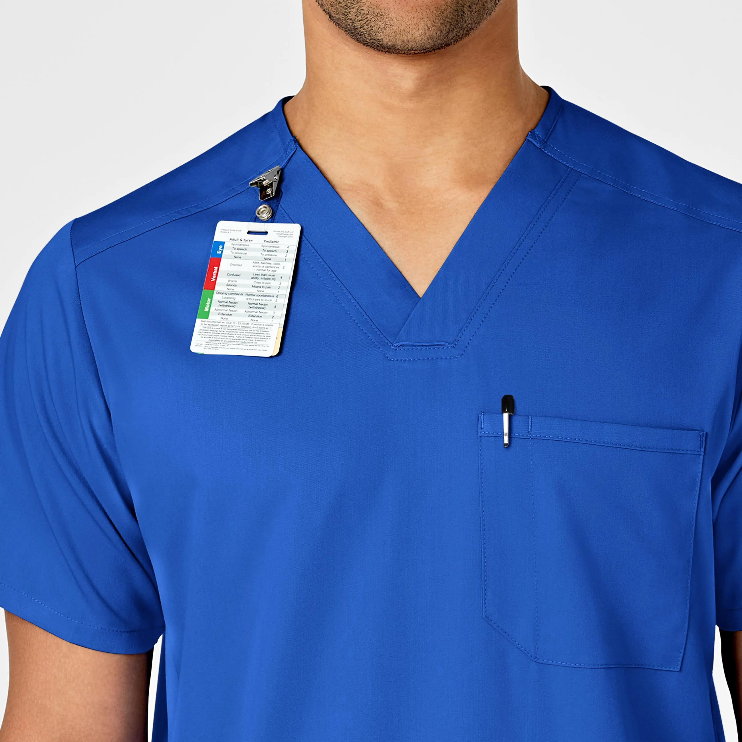 PRO Men's Multi-Pocket V-Neck Scrub Top - Royal