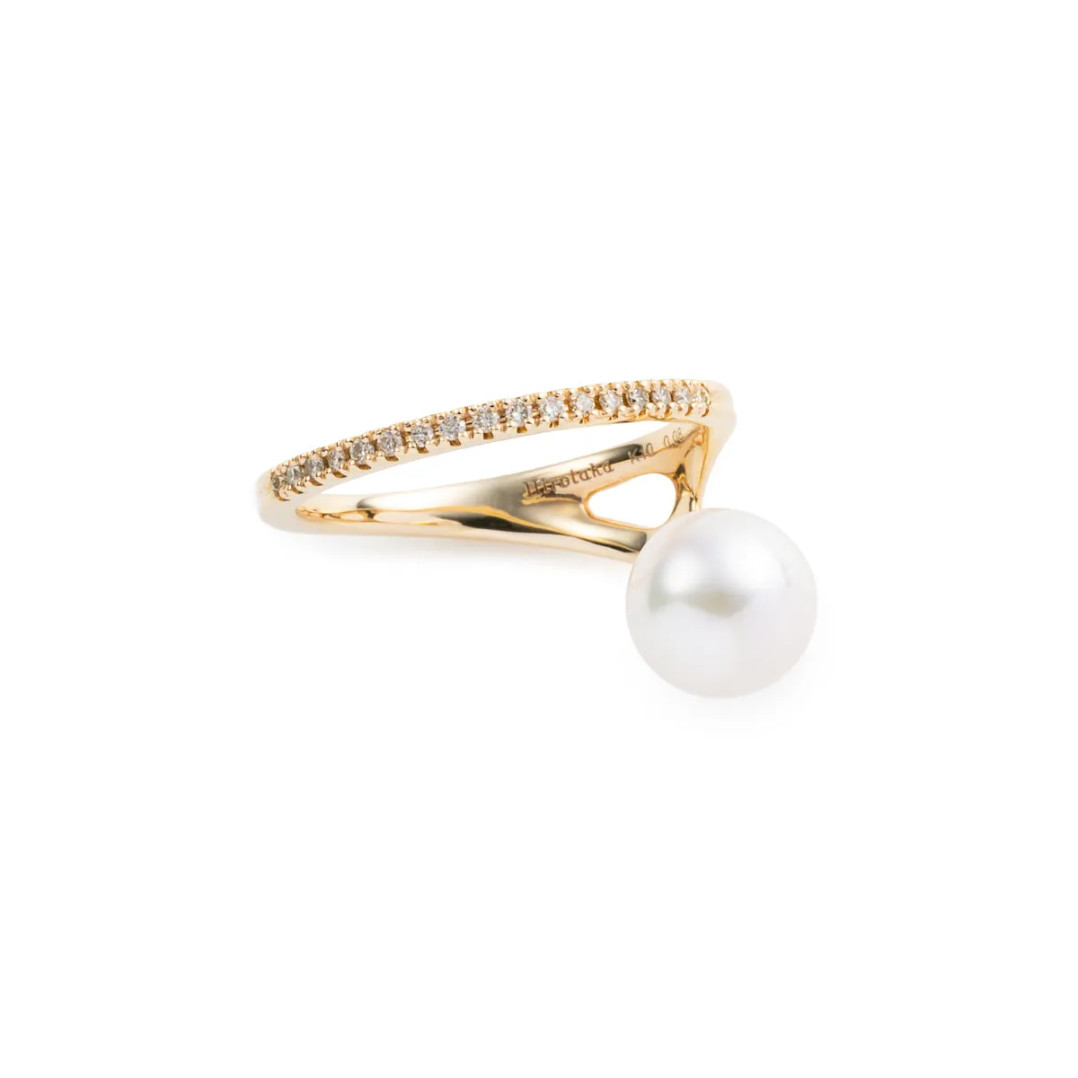 "Drosera"  Diamond Akoya Pearl Ring
