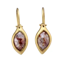 Red Diamond Navette Earbobs
