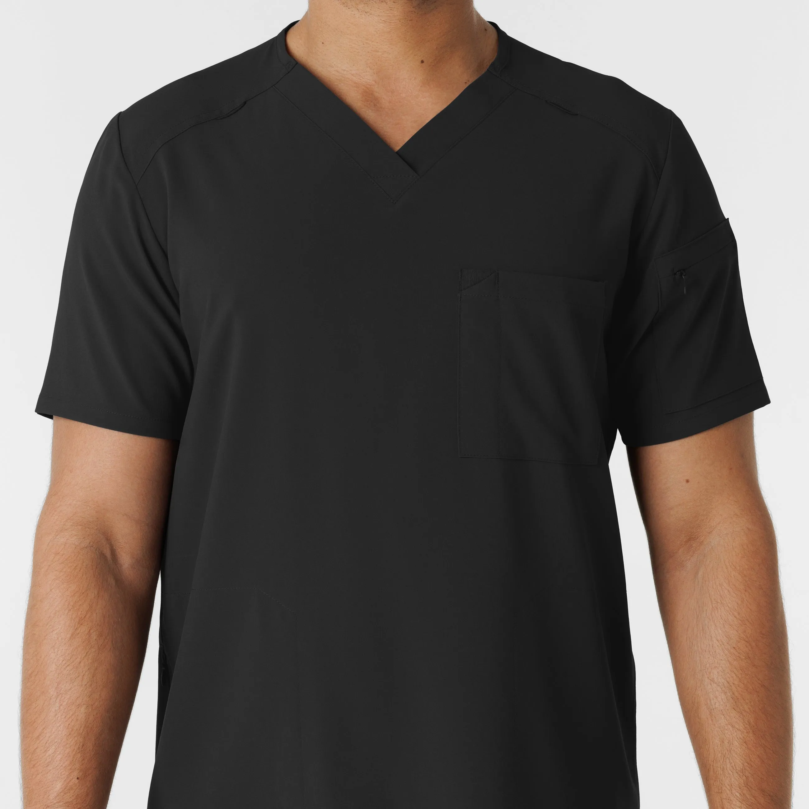 RENEW Men's V-Neck 5 Pocket Scrub Top - Black