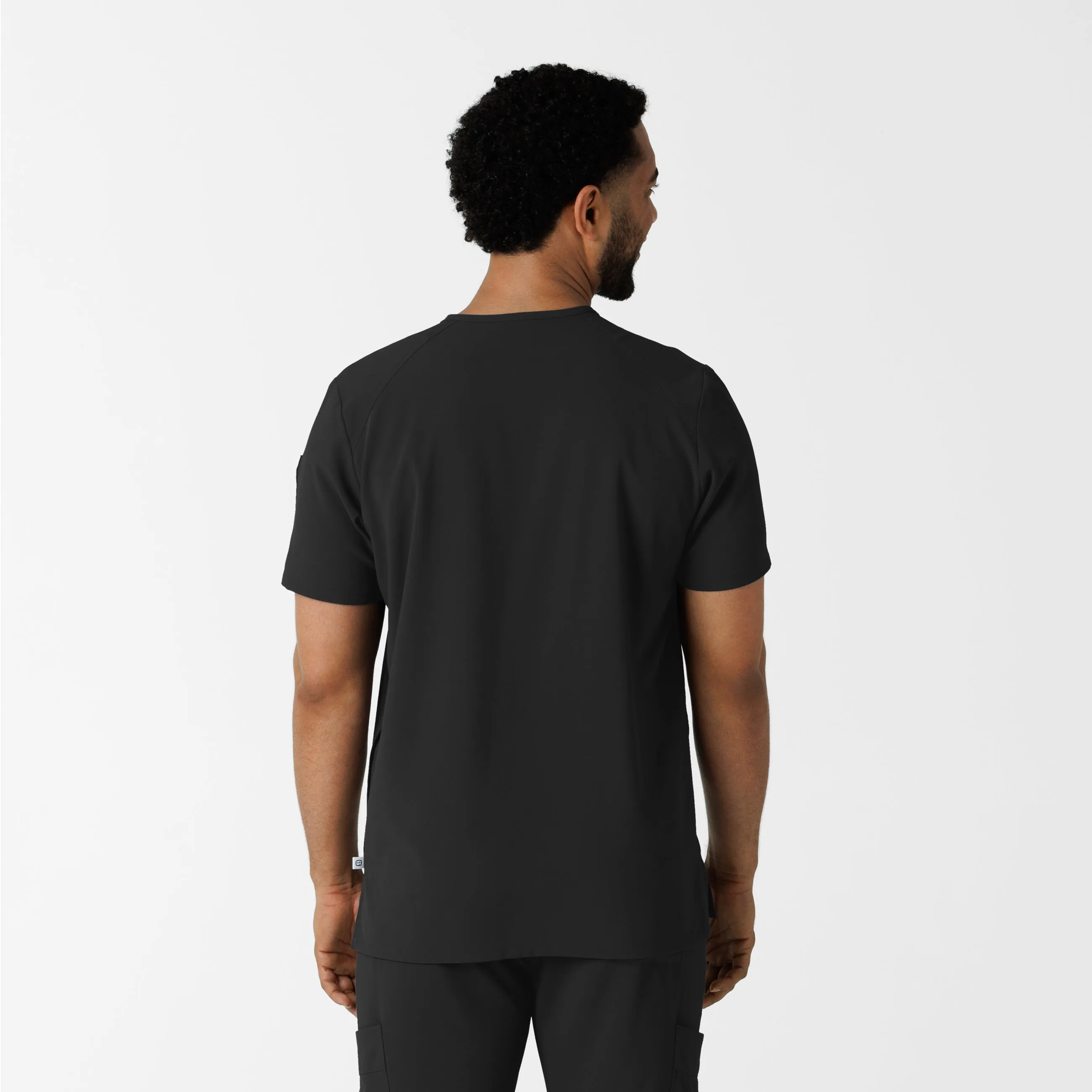 RENEW Men's V-Neck 5 Pocket Scrub Top - Black