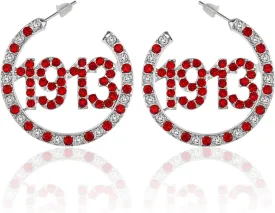 Rhinestone Dstb Drop Earrings Dstt Gift for Women Greek Sorority Gift Paraphernalia Jewelry Red Elephant Jewelry (DST Earrings)