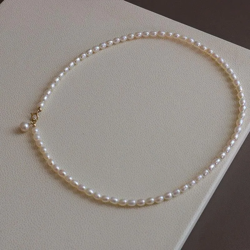 Rice Pearl Choker Necklace