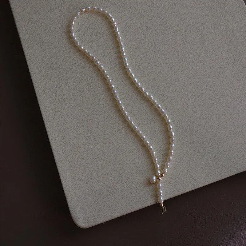 Rice Pearl Choker Necklace