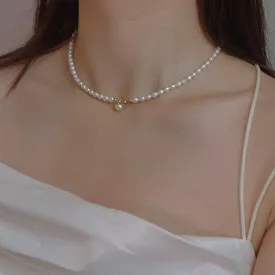 Rice Pearl Choker Necklace