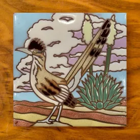 Roadrunner and Yucca 6" x 6" Tile