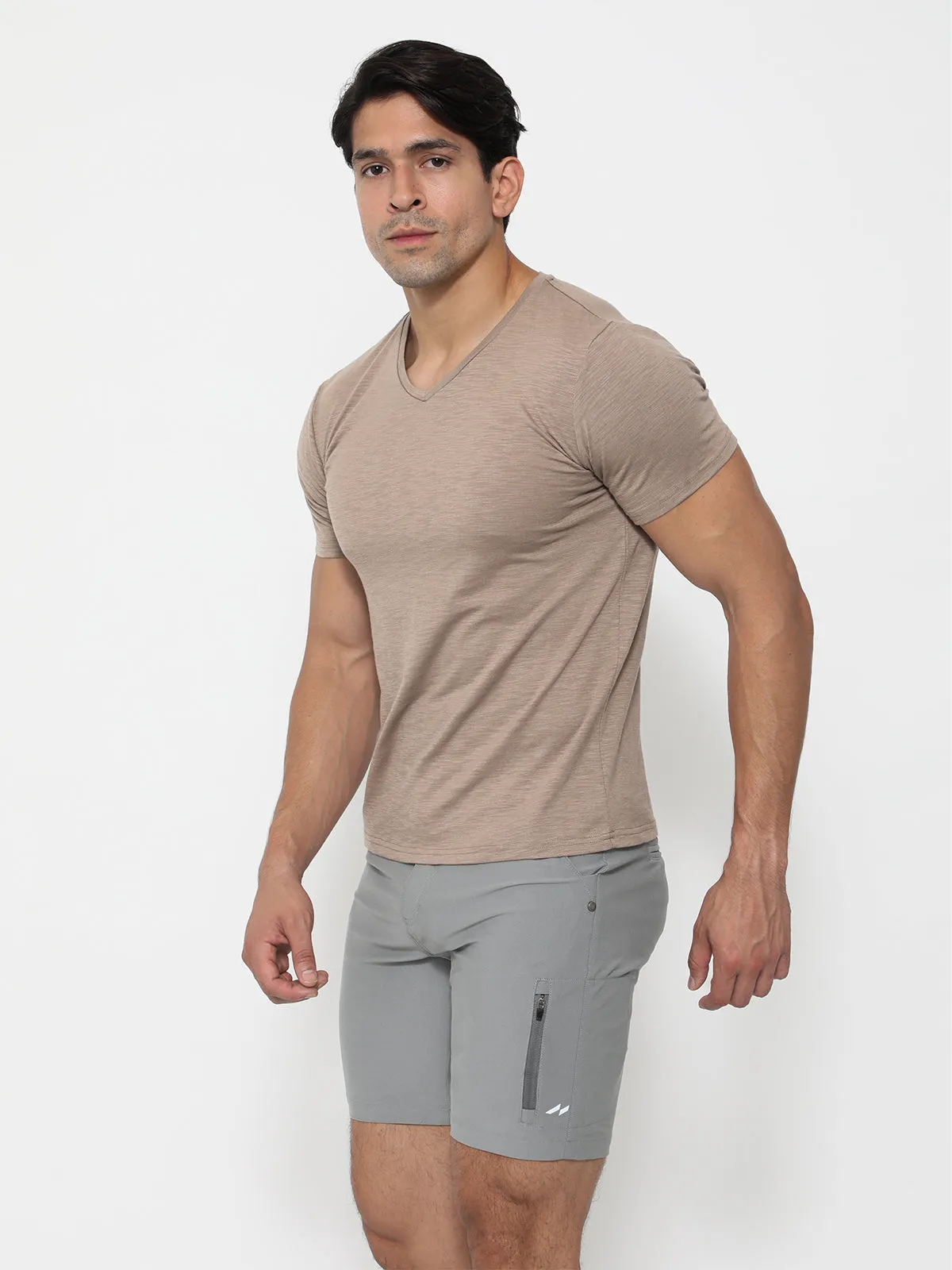 Slub V-neck T-shirt Nomad