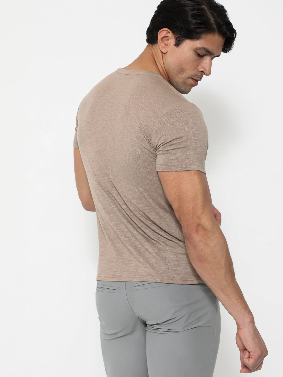 Slub V-neck T-shirt Nomad