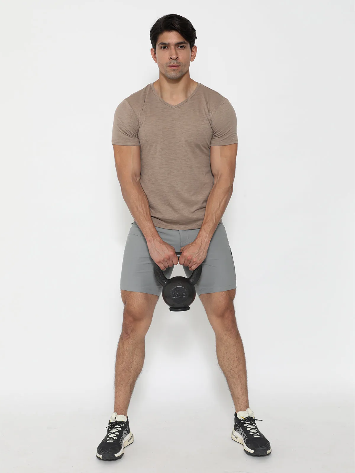 Slub V-neck T-shirt Nomad