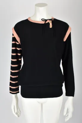 SONIA RYKIEL 70s NOS striped sleeve sweater S-M