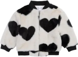 Splendid Baby Girls' Faux Fur Hearts Bomber Jacket