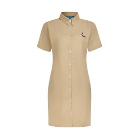 STAPLE LINEN DRESS-TAUPE