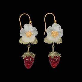 Strawberry Earrings - Flower Wire Drop