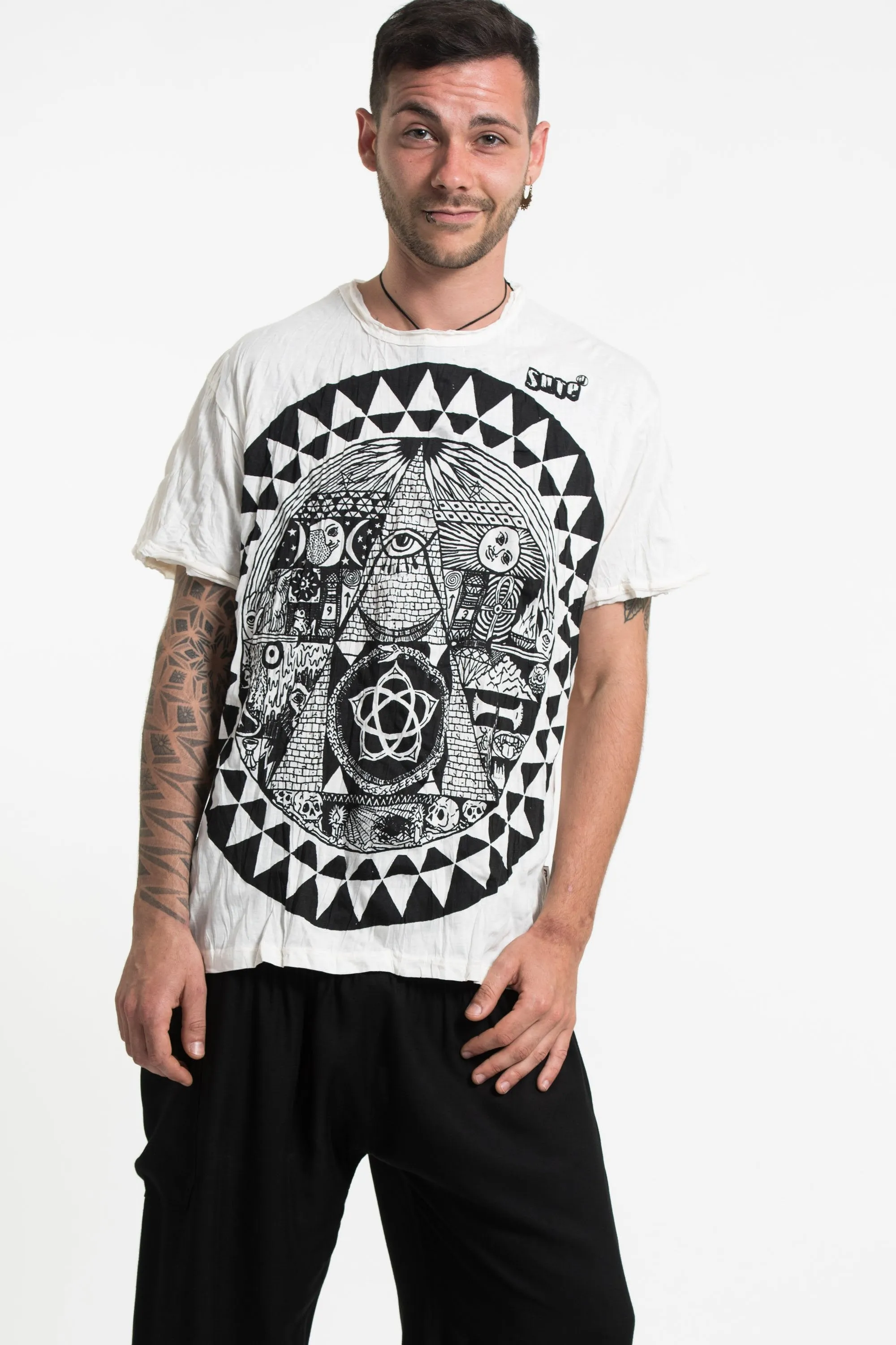 Sure Design Men's Pyramid Eye T-Shirt in White