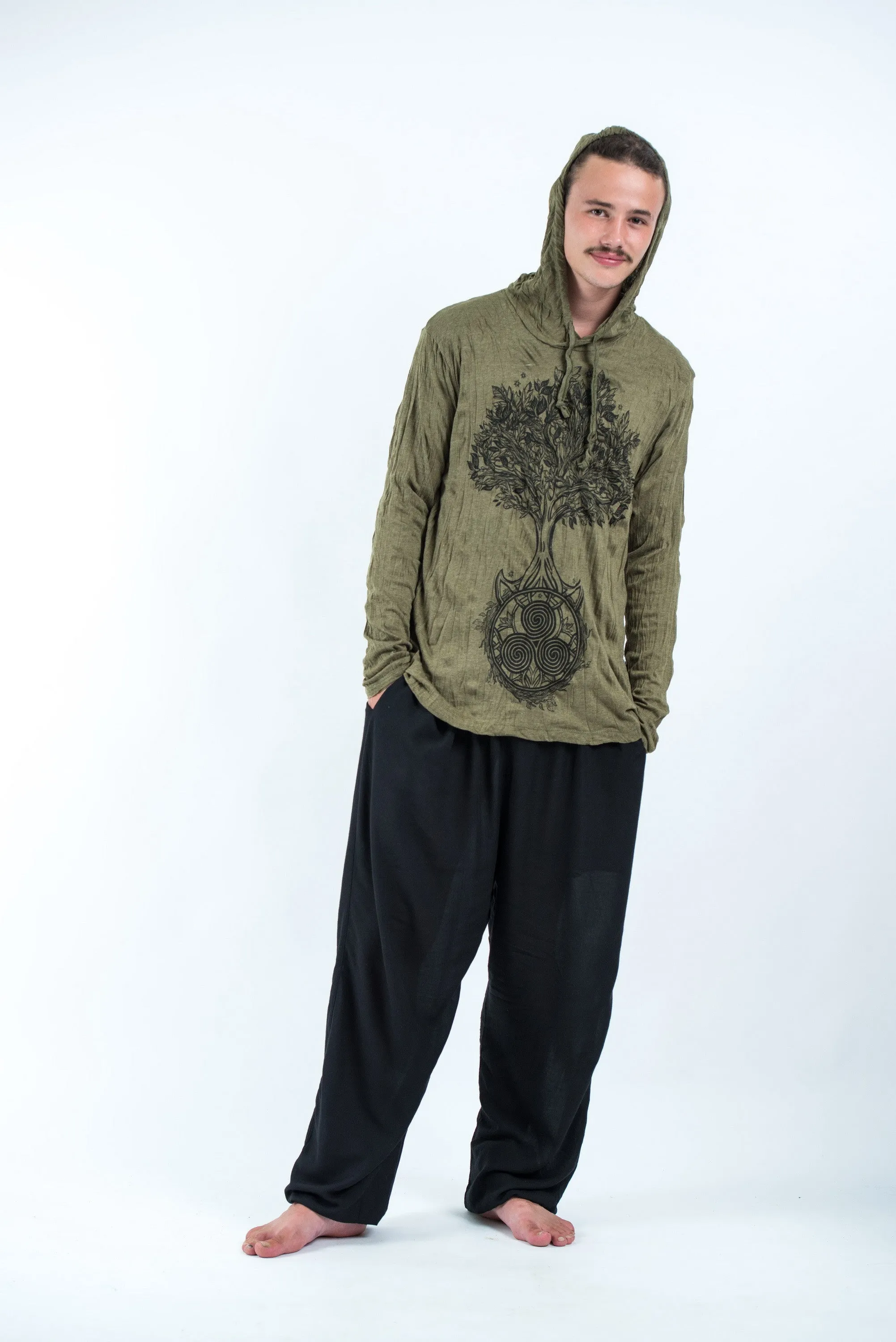Sure Design Unisex Celtic Tree Hoodie Green